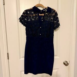 Karl Lagerfeld Navy Lace Mini Dress